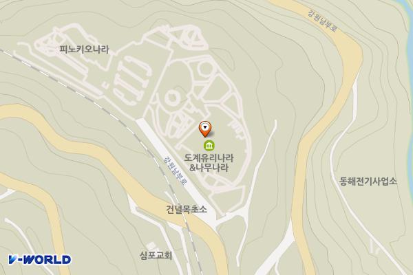 삼척시 도계유리나라 위치 지도 — 강원특별자치도 삼척시 도계읍 강원남부로 893-36