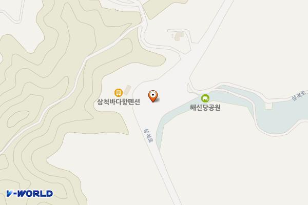 삼척시 해신당공원제2매표소주차장 위치 지도 — 강원특별자치도 삼척시 원덕읍 삼척로 1852-6