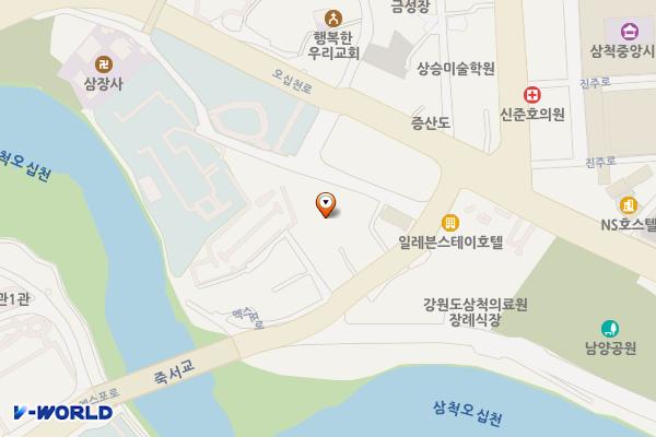삼척시 죽서루주차장 위치 지도 — 강원특별자치도 삼척시 죽서루길 17