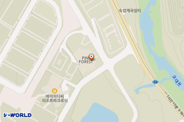 정선군 파인포레스트정선알파인리조트 위치 지도 — 강원특별자치도 정선군 북평면 중봉길 23