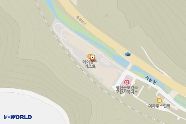 정선군 메이힐스리조트 위치 지도 — 강원특별자치도 정선군 고한읍 물한리길 8