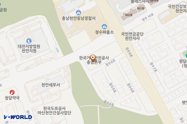 천안시 백석문화센터 위치 지도 — 충청남도 천안시 동남구 청수14로 96