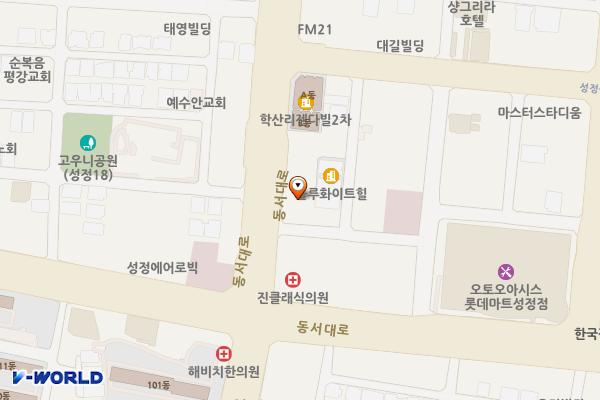 천안시 백석대학빌딩 위치 지도 — 충청남도 천안시 서북구 동서대로 129-12