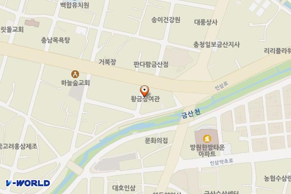 금산군 황금장여관 위치 지도 — 충청남도 금산군 금산읍 인삼로 120