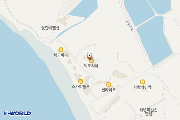 태안군 빅토리아펜션 위치 지도 — 충청남도 태안군 고남면 큰장돌길 283-42