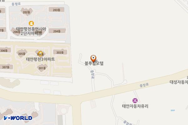 태안군 블루힐모텔 위치 지도 — 충청남도 태안군 태안읍 중앙로 227-8