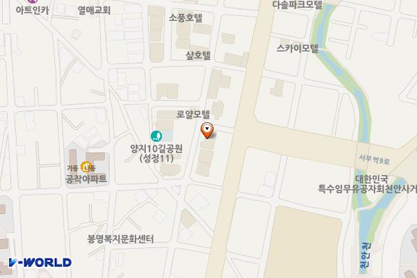천안시 애플호텔 위치 지도 — 충청남도 천안시 서북구 양지10길 34