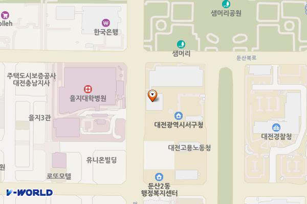 대전시 서구 대전서구청 위치 지도 — 대전광역시 서구 둔산서로 100