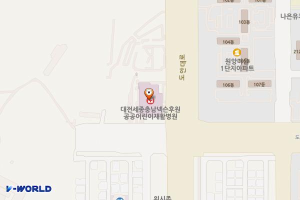 대전시 서구 공공어린이재활병원 위치 지도 — 대전광역시 서구 도안중로 133