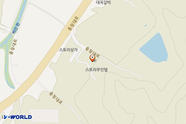 충주시 스토리무인텔 위치 지도 — 충청북도 충주시 주덕읍 충청대로 2220-8