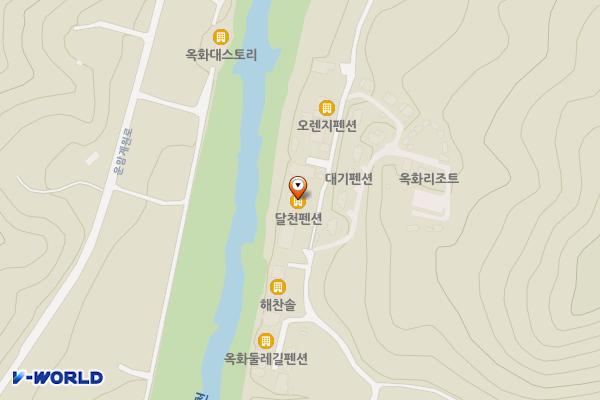 청주시 옥화9경달천펜션 위치 지도 — 충청북도 청주시 상당구 미원면 운암옥화길 189