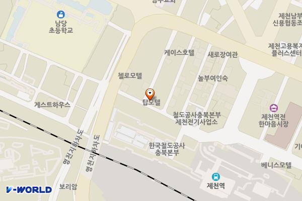 제천시 탑모텔 위치 지도 — 충청북도 제천시 의림대로1길 18