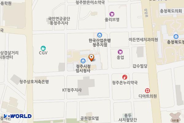 청주시 청주시청제2청사 위치 지도 — 충청북도 청주시 상당구 상당로69번길 38