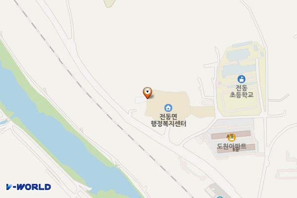 세종시 전동면복합커뮤니티센터 위치 지도 — 세종특별자치시 전동면 운주산로 386