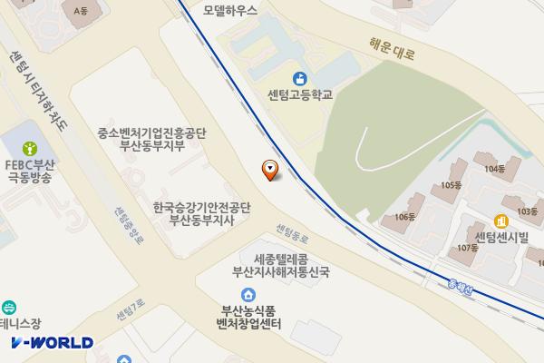 부산시 해운대구 센텀필상가2관 위치 지도 — 부산광역시 해운대구 센텀동로 90