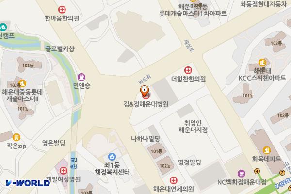 부산시 해운대구 울트라타워 위치 지도 — 부산광역시 해운대구 좌동로 88