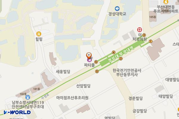 부산시 남구 스파크 위치 지도 — 부산광역시 남구 수영로 305