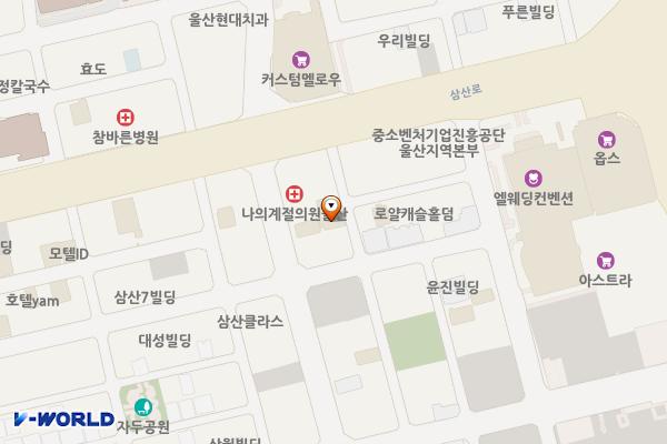 울산시 남구 쿠모텔 위치 지도 — 울산광역시 남구 삼산로266번길 8