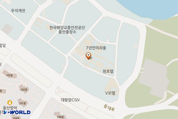 울산시 동구 윈드힐호텔 위치 지도 — 울산광역시 동구 해수욕장9길 59