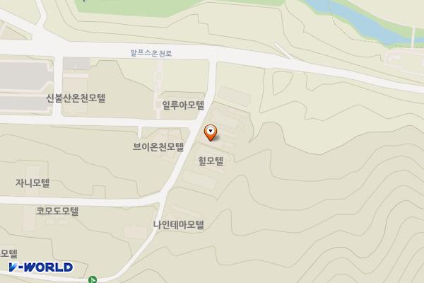 울산시 울주군 알프스온천모텔 위치 지도 — 울산광역시 울주군 상북면 알프스온천2길 9