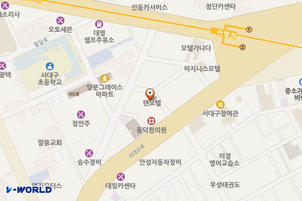 대구시 서구 텐모텔 위치 지도 — 대구광역시 서구 서대구로 351-5