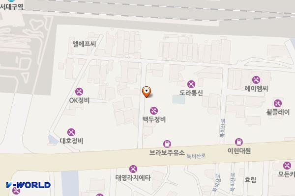 대구시 서구 경북모터스 위치 지도 — 대구광역시 서구 북비산로17길 12