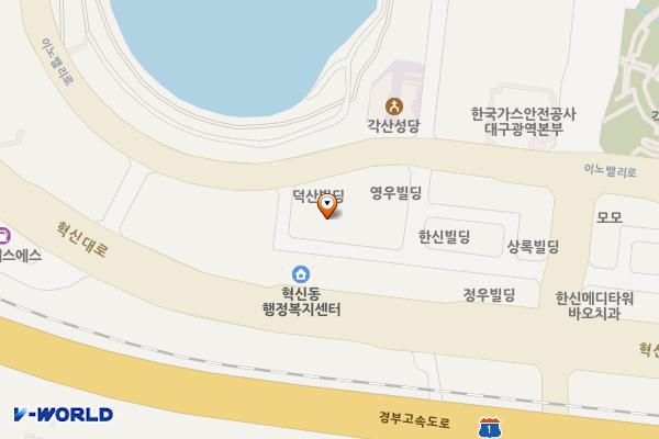 대구시 동구 혁신온천터닝포인트짐 위치 지도 — 대구광역시 동구 이노밸리로26길 9