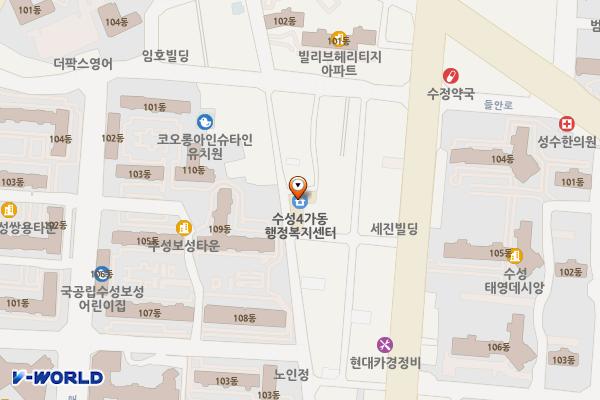 대구시 수성구 수성4가동행정복지센터 위치 지도 — 대구광역시 수성구 들안로67길 64