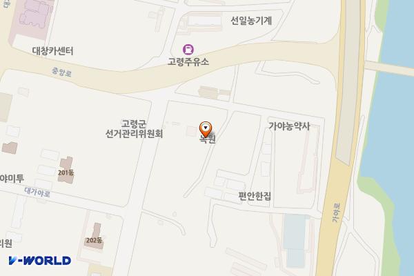 고령군 녹원가식당 위치 지도 — 경상북도 고령군 대가야읍 장기터길 10-6