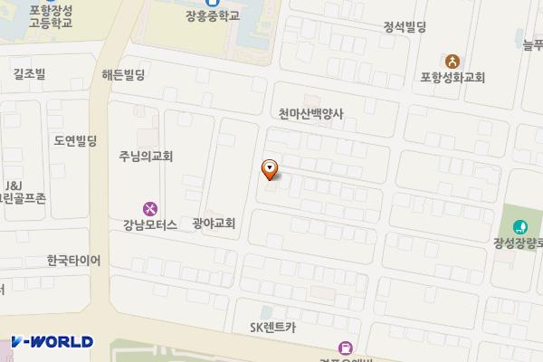 포항시 구세군포항사랑영문 위치 지도 — 경상북도 포항시 북구 장량로61번길 18