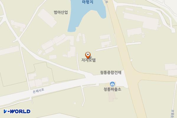 영천시 더자모텔 위치 지도 — 경상북도 영천시 청통면 은해사로 14-8