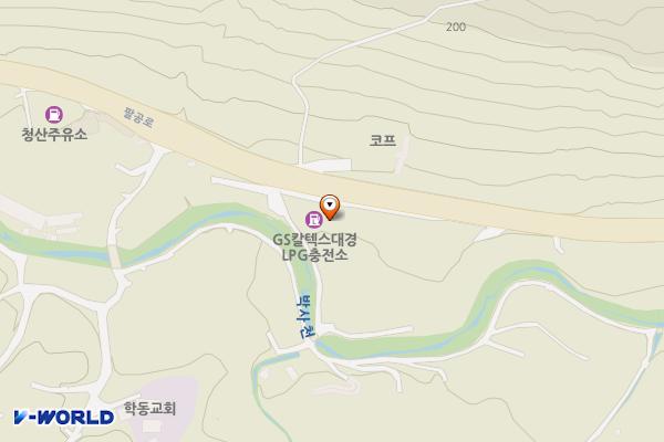 경산시 경북종합가스 위치 지도 — 경상북도 경산시 와촌면 팔공로 308