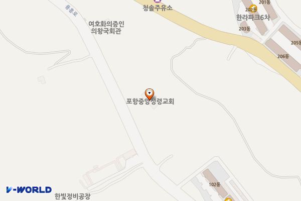 포항시 포항중앙성령교회 위치 지도 — 경상북도 포항시 북구 용흥로 160