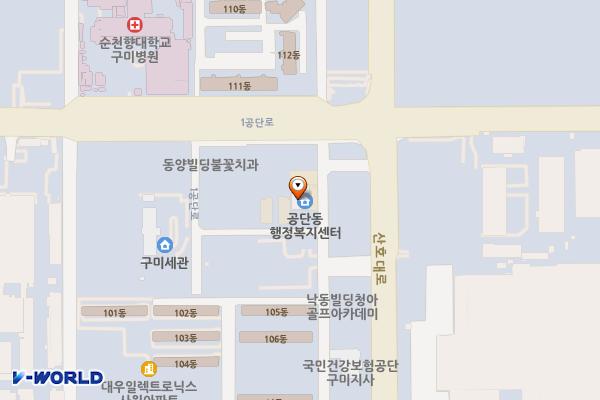 구미시 공단동행정복지센터 위치 지도 — 경상북도 구미시 1공단로 198-8