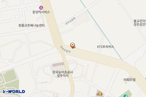 성주군 성주농협농산물산지유통센터 위치 지도 — 경상북도 성주군 성주읍 성주순환로 199
