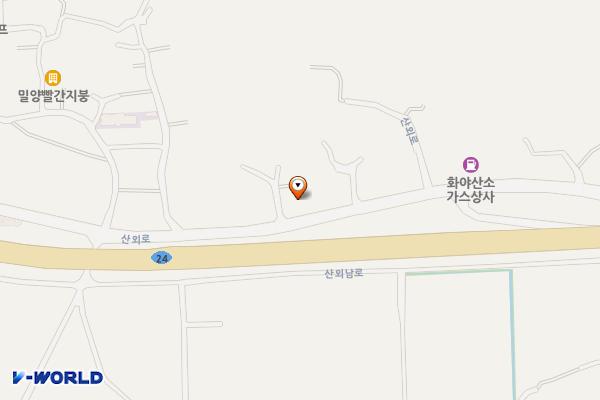 밀양시 금천스파 위치 지도 — 경상남도 밀양시 산외면 산외로 299