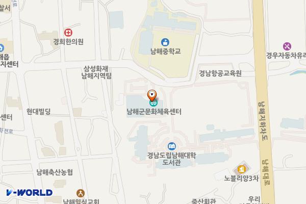 남해군 남해국민체육센터 위치 지도 — 경상남도 남해군 남해읍 화전로78번길 26