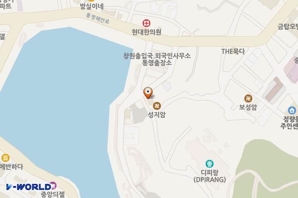 통영시 바다모텔 위치 지도 — 경상남도 통영시 남망공원길 3