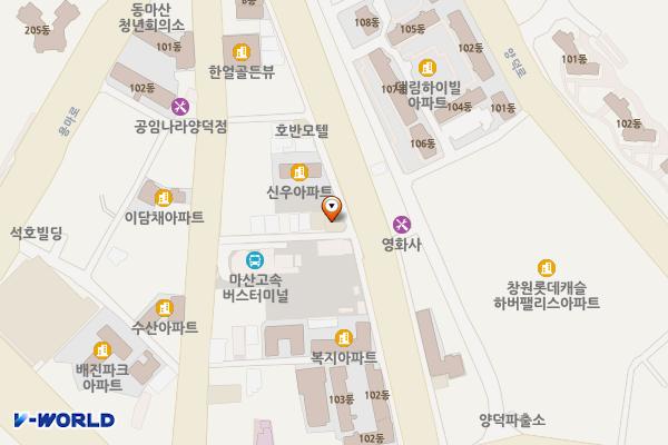 창원시 젠모텔 위치 지도 — 경상남도 창원시 마산회원구 양덕남9길 53