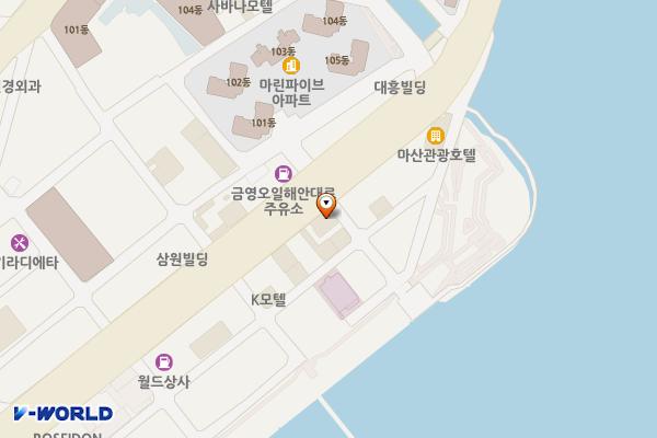창원시 자라호텔 위치 지도 — 경상남도 창원시 마산합포구 해안대로 406-1