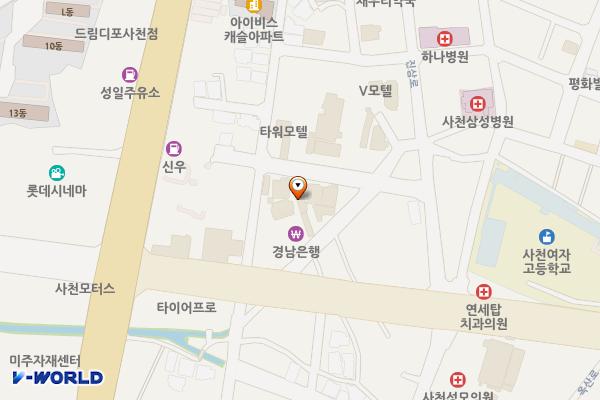 사천시 엠버호텔 위치 지도 — 경상남도 사천시 사천읍 역사길 25