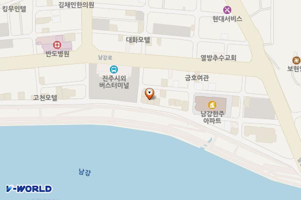 진주시 뷰티크호텔슈퍼로켓 위치 지도 — 경상남도 진주시 논개길 77-1
