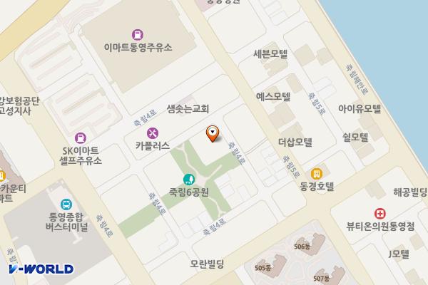 통영시 다임리더스빌오피스텔 위치 지도 — 경상남도 통영시 광도면 죽림4로 23-96