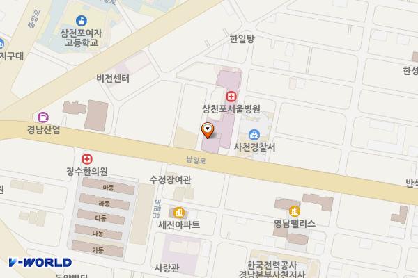 사천시 삼천포서울병원 위치 지도 — 경상남도 사천시 남일로 33
