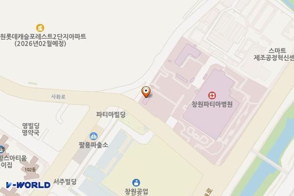 창원시 창원파티마병원 위치 지도 — 경상남도 창원시 의창구 창이대로 45