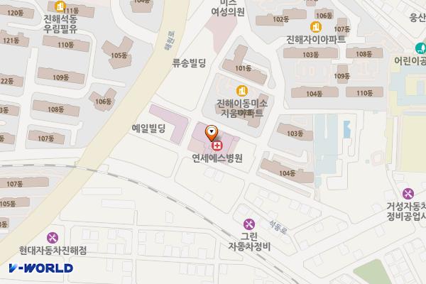 창원시 진해연세에스병원본관 위치 지도 — 경상남도 창원시 진해구 해원로32번길 13