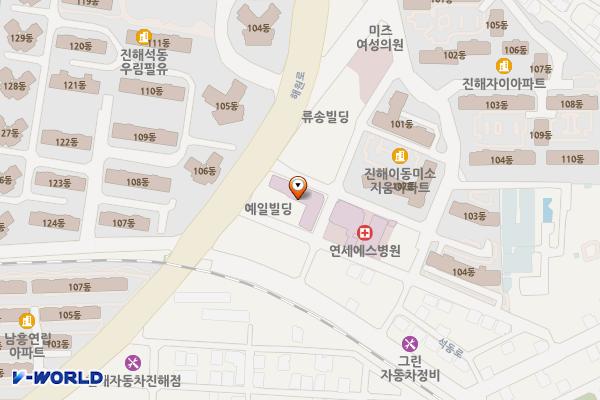 창원시 진해연세에스병원신관 위치 지도 — 경상남도 창원시 진해구 동진로11번길 7