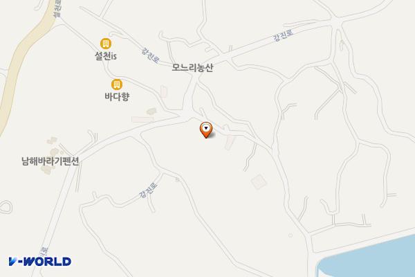 남해군 모천마을회관 위치 지도 — 경상남도 남해군 강진로70번길 2