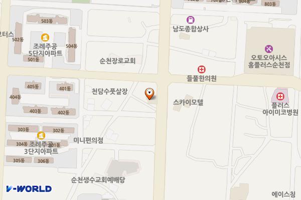순천시 호텔루이 위치 지도 — 전남광주통합특별시 순천시 봉화2길 85