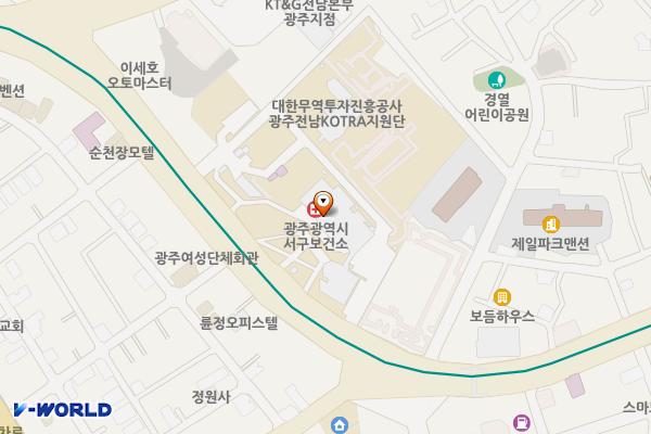 서구청주차장(지상) 위치 지도 — 전남광주통합특별시 서구 경열로 33